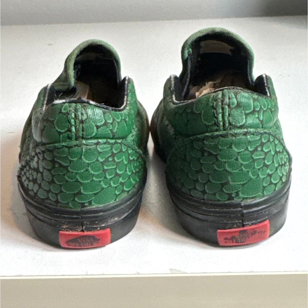 Vans Kids Classic Slip On Poison Reptile Snake Green Shoe Toddler 9 Scales Boys - Picture 4 of 7
